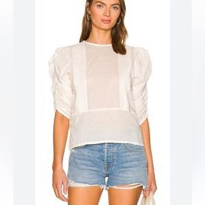 ACACIA Betty Cotton Cream Popover Blouse Sz S